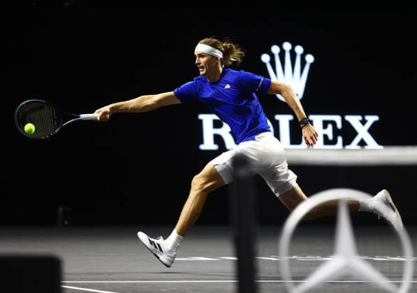 2026 Laver Cup, day two, O2 Arena, London,26 09 2026 Alexander Zverev (GER) in action during his match against Alex De Minaur (AUS) in the 2026 Laver Cup at the O2 Arena, London London O2 Arena London GBR, UK NEWSPAPERS OUT Copyright: xMarkxGreenwoodx