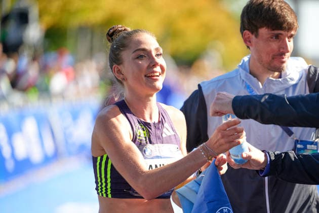 Anna Langerwisch, (GER), beste deutsche Laeuferin, Zieleinlauf, GER, BMW Generali Berlin Marathon 2026, 27.09.2026 GER, BMW Generali Berlin Marathon 2026, 27.09.2026 Berlin
