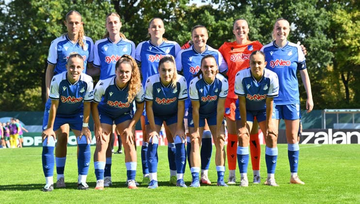 27.09.2026 - Fussball - Saison 2026 2027 - DFB Pokal Vereinspokal Frauen Damen - 01. Runde: SpVgg Greuther Fürth ( Kleeblatt ) - TSG 1899 Hoffenheim - Sportfoto Zink - xwoxzix - regulations prohibit any use of photographs as image sequences and or quasi-video - Teamfoto Mannschaftsfoto Mannschaft Team Hoffenheim