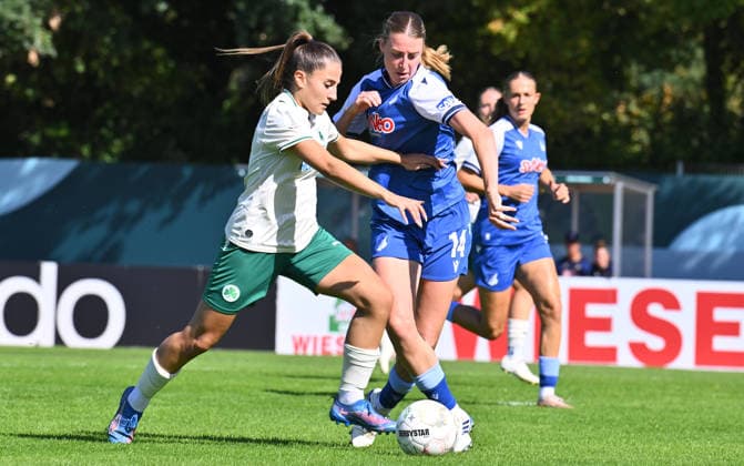 27.09.2026 - Fussball - Saison 2026 2027 - DFB Pokal Vereinspokal Frauen Damen - 01. Runde: SpVgg Greuther Fürth ( Kleeblatt ) - TSG 1899 Hoffenheim - Sportfoto Zink - xwoxzix - regulations prohibit any use of photographs as image sequences and or quasi-video - Aurora Tornaquindici (16, SpVgg Greuther Fürth ) Lisa Doorn (14, TSG Hoffenheim )