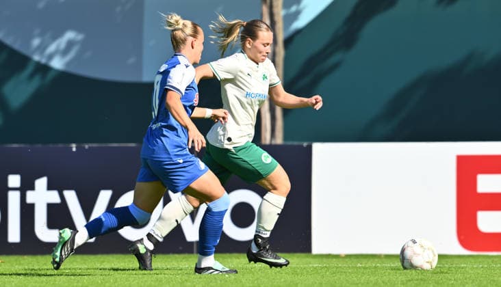 27.09.2026 - Fussball - Saison 2026 2027 - DFB Pokal Vereinspokal Frauen Damen - 01. Runde: SpVgg Greuther Fürth ( Kleeblatt ) - TSG 1899 Hoffenheim - Sportfoto Zink - xwoxzix - regulations prohibit any use of photographs as image sequences and or quasi-video - Laura Gloning (20, TSG Hoffenheim ) Milena Proske (14, SpVgg Greuther Fürth )