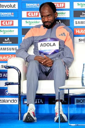 Guye Adola (ETH), Sieger, Platz 1, im Interview, Pressekonferenz, GER, BMW Generali Berlin Marathon 2026, 27.09.2026 GER, BMW Generali Berlin Marathon 2026, 27.09.2026 Berlin