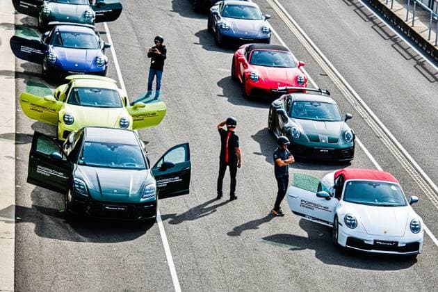 The two-day Porsche festival celebrating the brand s 75 years in motorsports continues on September 27, 2026, at the Masaryk Circuit in Brno, Czech Republic. The photo shows the cars on the parade ride around the circuit. (CTKxPhoto PatrikxUhlir) CTKPhotoP2026092703366  CTKPhotoP2026092703366