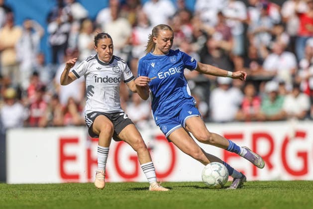 GER, Karlsruhe, Karlsruher SC vs Eintracht Frankfurt, SC, DFB Pokal der Frauen, Fussball, DFB, Spielzeit 2026 2027, Badenia Stadion, 1. Runde im Bild: Ainhoa Alguacil (Eintracht Frankfurt Frauen 26) DFB DFL REGULATIONS PROHIBIT ANY USE OF PHOTOGRAPHS AS IMAGE SEQUENCES AND OR QUASI-VIDEO, 27.09.2026 Copyright: HMBxMedia HendrikxHamelau