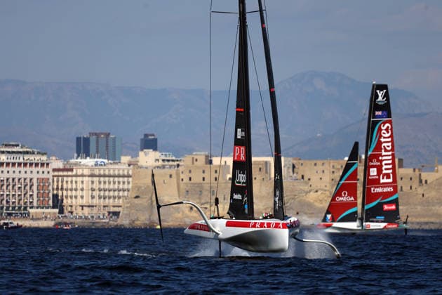 Team Luna Rossa vs Emirates Team New Zealand final the preliminary regatta fleet races of the Louis Vuitton 38th America s Cup, Naples, Italy, September 27, 2026  Copyright: xAlessandroxGarofalox xLaPressex
