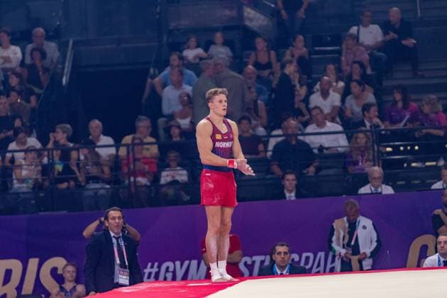 September 27, 2026, Paris, Paris, France: September 27, 2026, Paris, France: Sebastian Sponevik of Norway during the final af the floor at Gym Paris in the AccorArena. Paris France - ZUMAp284 20260927_zip_p284_026 Copyright: xMickaelxPintax