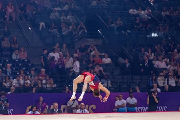 September 27, 2026, Paris, Paris, France: September 27, 2026, Paris, France: Sebastian Sponevik of Norway during the final af the floor at Gym Paris in the AccorArena. Paris France - ZUMAp284 20260927_zip_p284_031 Copyright: xMickaelxPintax