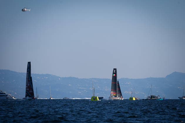 Luna Rossa™s celebrates after win the preliminary regatta match-race final of the Louis Vuitton 38th America s Cup, Naples, Italy, September 27, 2026  Copyright: xAlessandroxGarofalo LaPressex