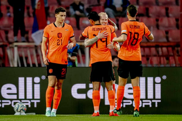 BELGRADO - Nederland forward Mexx Meerdink scores the 1-0 during the UEFA Nations League match between Servie and Nederland at Rajko Mitic Stadion on 27 September 2026 in Belgrado, Servie. (Photo by DeFodi Images) -