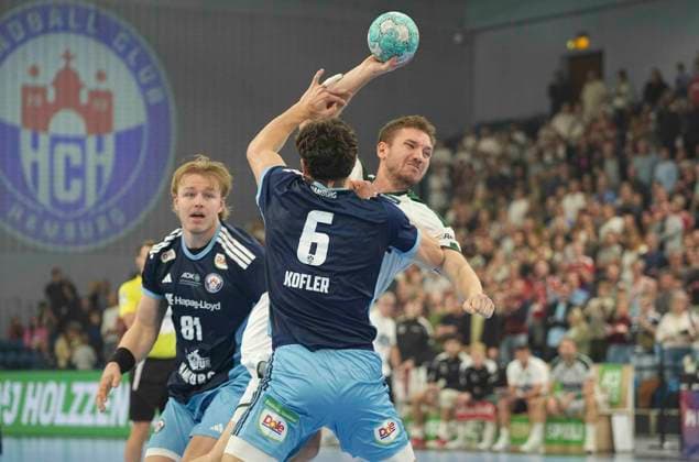 Foto : Torwurf von Dominik MAPPES ( Wetzlar ) gegen Elias KOFLER Handball Herren 1. Bundesliga 6. Spieltag am So. 27.09.2026 HCH Hamburg - HSG Wetzlar