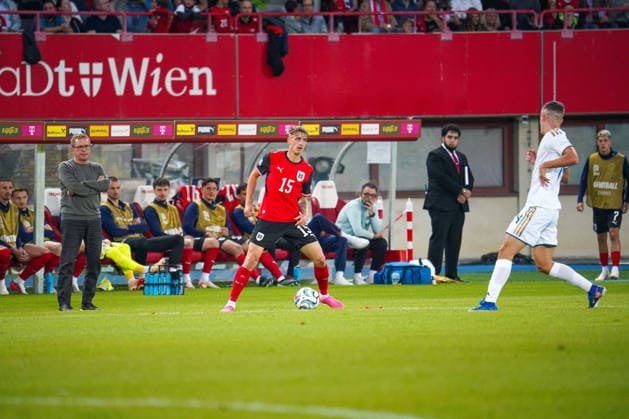 Fussball: Österreich Nationalteam: UEFA Nations League 2026 2027 - Liga B, Gruppe B3, 2. Spieltag, 27.09.2026 - Österreich (ÖFB) vs. Kosovo (FFK) - Ernst-Happel-Stadion (Wien, Österreich); Nikolas Veratschnig (Österreich, 15) Copyright: xLukasxBierederx