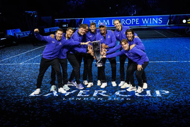 Players of Team Europe celebrate winning the 2026 Laver Cup at The O2 Featuring: Team Europe Where: London, United Kingdom When: 27 Sep 2026 Credit: Alex Cropper Cover Images EDITORIAL USE ONLY. NOT FOR USE BY NEWSPAPERS BASED IN THE UK. Copyright: xx coverimg56064223