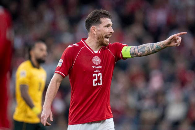 Nations League: Denmark - Wales Denmark s Pierre-Emile Hoejbjerg during the Nations League match between Denmark and Wales at Parken, Sunday, September 27, 2026. (Photo: Liselotte Sabroe Ritzau Scanpix) , Copenhagen Denmark Copyright: Ritzau Scanpix LiselottexSabroex spdk20260927-203842-L
