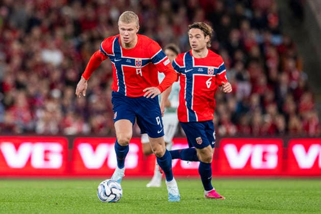 260927 Erling Braut Haaland of Norway during the Nations League football match between Norway and Portugal on September 27, 2026 in Oslo. Photo: Vegard Grott BILDBYRAN kod VG VG1010 bbeng fotboll football soccer fotball nations league landskamp norge norway portugal Copyright: VEGARDxGRoTT BB260927VG019