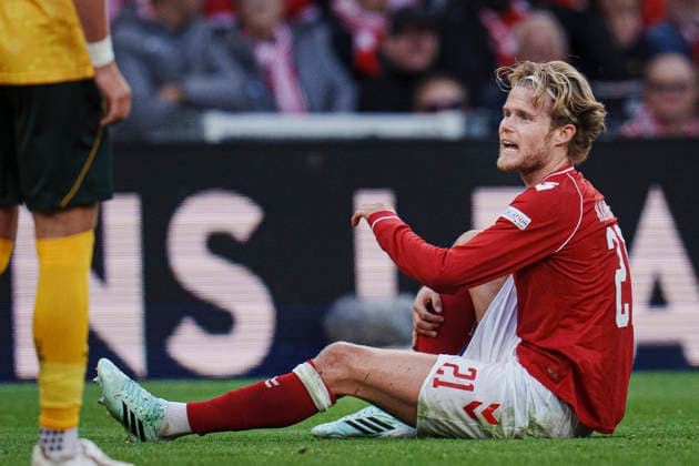 Nations League: Denmark - Wales Denmark s Morten Hjulmand during the Nations League match between Denmark and Wales at Parken, Sunday, September 27, 2026. (Photo: Liselotte Sabroe Ritzau Scanpix) , Copenhagen Denmark Copyright: Ritzau Scanpix LiselottexSabroex spdk20260927-204651-L