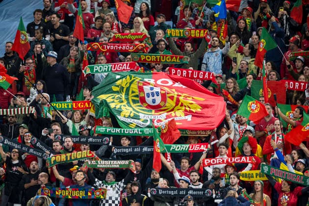260927 Fans of Portugal during the Nations League football match between Norway and Portugal on September 27, 2026 in Oslo. Photo: Vegard Grott BILDBYRAN kod VG VG1010 bbeng fotboll football soccer fotball nations league landskamp norge norway portugal publik Copyright: VEGARDxGRoTT BB260927VG028