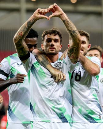 UEFA Nations League Group Stage, Nagyerdei Stadion, Debrecen, Hungary 27 9 2026 Israel vs Republic of Ireland Ireland s Troy Parrott celebrates after scoring his sides first goal of the match Troy Parrott celebrates after scoring his sides first goal of the match 27 9 2026  Copyright: xx RB2_0659