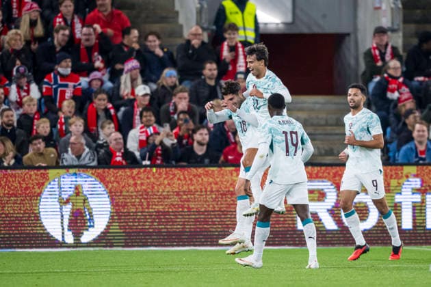 260927 Joao FÃ lix of Portugal celebrates after 0-1 during the Nations League football match between Norway and Portugal on September 27, 2026 in Oslo. Photo: Marius Simensen BILDBYRAN COP 238 VG1010 bbeng fotboll football soccer fotball nations league landskamp norge norway portugal jubel Copyright: MARIUSxSIMENSEN BB260927ZG036