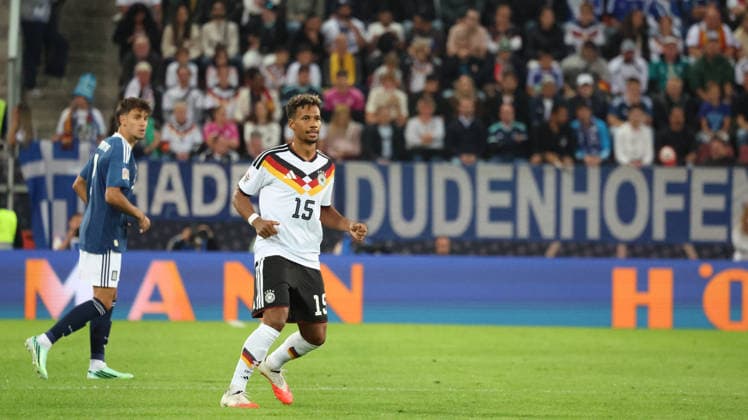 27.09.2026, xrekx, Fussball UEFA Nations League, Deutschland - Griechenland v.l. BambasÃ ContÃ (Deutschland) Augsburg