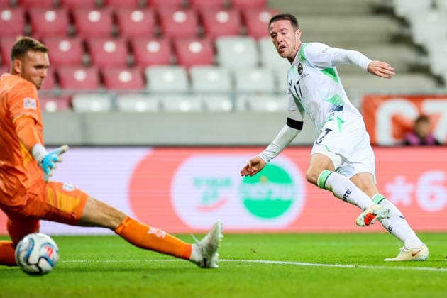 UEFA Nations League Group Stage, Nagyerdei Stadion, Debrecen, Hungary 27 9 2026 Israel vs Republic of Ireland Ireland s Jack Moylan scores his sides third goal of the match Jack Moylan scores his sides third goal of the match 27 9 2026  Copyright: xx RB1_7336