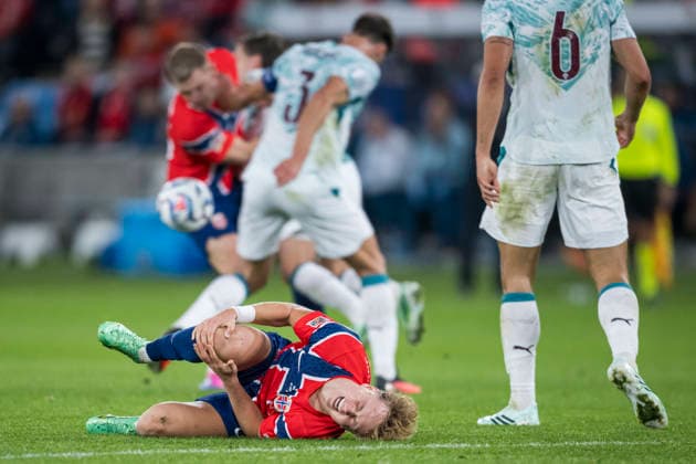 260927 Andreas Schjelderup of Norway during the Nations League football match between Norway and Portugal on September 27, 2026 in Oslo. Photo: Marius Simensen BILDBYRAN COP 238 VG1010 bbeng fotboll football soccer fotball nations league landskamp norge norway portugal Copyright: MARIUSxSIMENSEN BB260927ZJ041