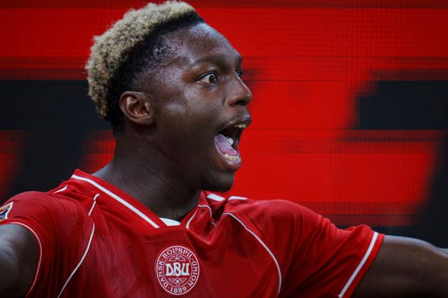 Nations League: Denmark - Wales Denmark s Mohamed Daramy during the Nations League match between Denmark and Wales at Parken, Sunday, September 27, 2026. (Photo: Liselotte Sabroe Ritzau Scanpix) , Copenhagen Denmark Copyright: Ritzau Scanpix LiselottexSabroex spdk20260927-211500-L