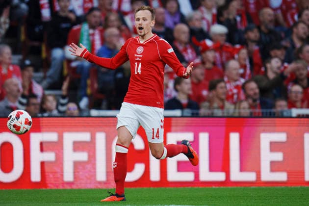 Nations League: Denmark - Wales Denmark s Mikkel Damsgaard during the Nations League match between Denmark and Wales at Parken, Sunday, September 27, 2026. (Photo: Liselotte Sabroe Ritzau Scanpix) , Copenhagen Denmark Copyright: Ritzau Scanpix LiselottexSabroex spdk20260927-210049-L