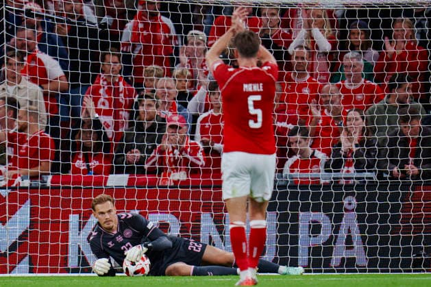 Nations League: Denmark - Wales Denmark s Filip Joergensen and Joakim Maehle during the Nations League match between Denmark and Wales at Parken, Sunday, September 27, 2026. (Photo: Liselotte Sabroe Ritzau Scanpix) , Copenhagen Denmark Copyright: Ritzau Scanpix LiselottexSabroex spdk20260927-211732-L
