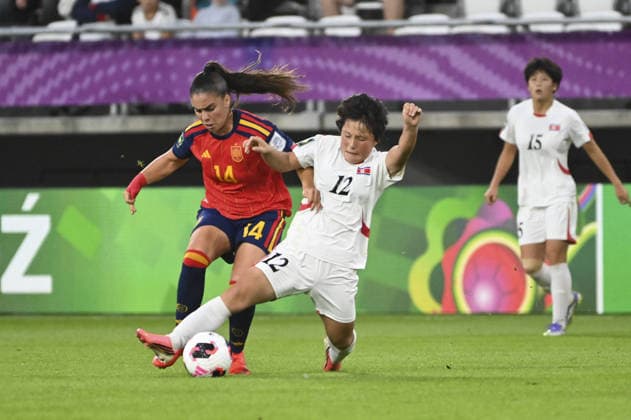 SOCCER - FIFA World Cup, WM, Weltmeisterschaft, Fussball - FIFA WORLD CUP - U-20 Women? - Spain vs. DPR Korea Photo by IPA ABACAPRESS.COM89040718 - Ainoa Gomez (ESP) and Ryu Mi Kang (PRK) during the FIFA U-20 Women s World Cup final between Spain and North Korea, held in Lódz, Poland, on September 27, 2026 Lodz Poland  Copyright: xIPAxSport ABACAx
