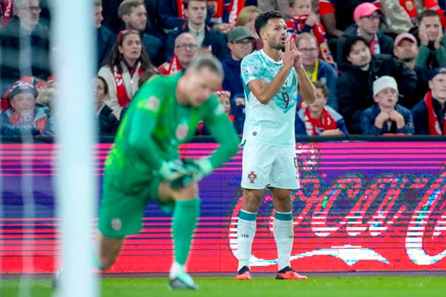 Soccer, Nations League Norway vs. Portugal, Nations League Oslo 20260927 Portugal s Gonçalo Ramos celebrates after scoring again during the international soccer match between Norway and Portugal in the Nations League. Photo: Cornelius Poppe, NTB, Oslo, Norway. EDITORIAL USE ONLY. RESTRICTED USE FOR BETTING COMPANIES.  Copyright: xCorneliusxPoppex xNTBx