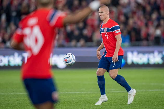 260927 Leo ostigard of Norway during the Nations League football match between Norway and Portugal on September 27, 2026 in Oslo. Photo: Marius Simensen BILDBYRAN COP 238 VG1010 bbeng fotboll football soccer fotball nations league landskamp norge norway portugal Copyright: MARIUSxSIMENSEN BB260927ZK039