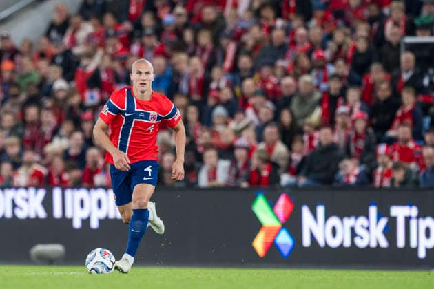 260927 Leo ostigard of Norway during the Nations League football match between Norway and Portugal on September 27, 2026 in Oslo. Photo: Vegard Grott BILDBYRAN kod VG VG1010 bbeng fotboll football soccer fotball nations league landskamp norge norway portugal Copyright: VEGARDxGRoTT BB260927VG064