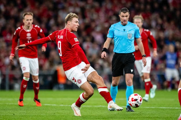 Denmark v Wales, UEFA Nations League, Copenhagen, Denmark Copenhagen, Denmark. 27th, September 2026. Rasmus Hojlund (9) of Denmark seen during the UEFA Nations League match between Denmark and Wales at Parken in Copenhagen. Denmark, Copenhagen, Parken  Copyright: xGonzalesxPhoto TobiasxJorgensenx