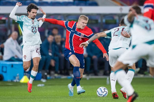 260927 Erling Braut Haaland of Norway during the Nations League football match between Norway and Portugal on September 27, 2026 in Oslo. Photo: Marius Simensen BILDBYRAN COP 238 VG1010 bbeng fotboll football soccer fotball nations league landskamp norge norway portugal Copyright: MARIUSxSIMENSEN BB260927ZF031