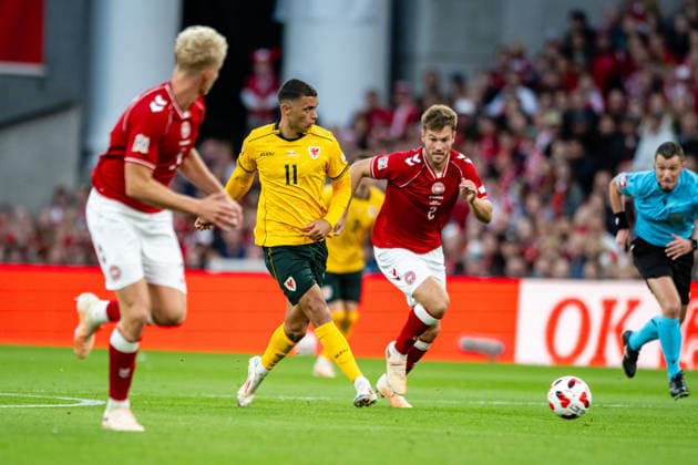 Denmark v Wales, UEFA Nations League, Copenhagen, Denmark Copenhagen, Denmark. 27th, September 2026. Brennan Johnson (11) of Wales seen during the UEFA Nations League match between Denmark and Wales at Parken in Copenhagen. Denmark, Copenhagen, Parken  Copyright: xGonzalesxPhoto TobiasxJorgensenx