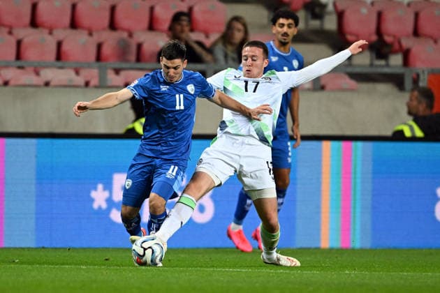 SOCCER - UEFA Nations League - Israel vs. Republic of Ireland Photo by IPA ABACAPRESS.COM89044739 - Oscar Gloukh (Israel) vs. Jack Moylan (Ireland) during the Nations League, Matchday 2 between Israel and Ireland on September 27, 2026, at the Puskas Arena in Budapest, Hungary Debrecen Hungary  Copyright: xIPAxSport ABACAx