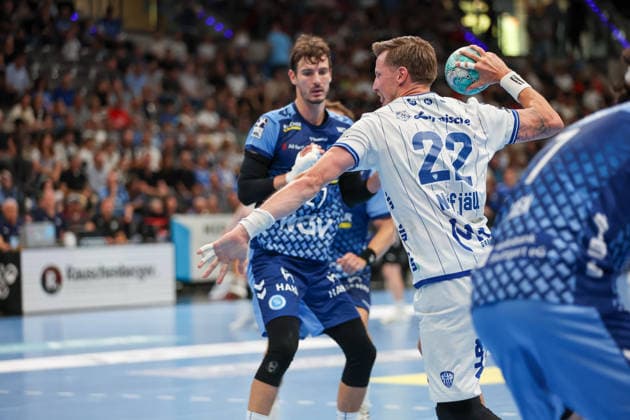 Adam Nyfjaell (TBV Lemgo Lippe, 22) mit einem Wurf GER, TVB Stuttgart vs. TBV Lemgo Lippe, Handball, Opel Handball-Bundesliga, 6. Spieltag, Spielzeit 2026 2027, 04.10.2026 GER, TVB Stuttgart vs. TBV Lemgo Lippe, Handball, Opel Handball-Bundesliga, 6. Spieltag, Spielzeit 2026 2027, 04.10.2026 Stuttgart Copyright: xEibner-Pressefoto SoerenxHerwegx EP_SHG