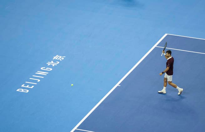 (261006) -- BEIJING, Oct. 6, 2026 -- Novak Djokovic of Serbia waves to spectators during the men s singles final match against Alex de Minaur of Australia at 2026 China Open tennis tournament in Beijing, China, Oct. 6, 2026. ) (SP)CHINA-BEIJING-TENNIS-CHINA OPEN-MEN S SINGLES-FINAL(CN) BaixXuefei 