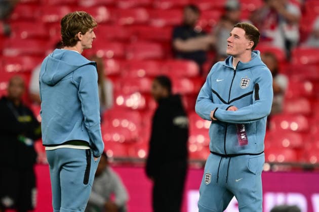 England v Czechia, UEFA Nations League England forward Anthony Gordon (11) and England midfielder Elliott Anderson (8) during the UEFA Nations League match between England and Czechia at Wembley Stadium, London, UK on 6 October 2026. London Wembley Stadium Greater London UK Editorial use only , Copyright: xDennisxGoodwinx PSI-24957-0005
