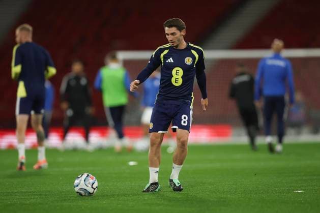 RECORD DATE NOT STATED 6th October 2026; Hampden Park, Glasgow, Scotland; UEFA Nations League Football, Scotland versus Slovenia; Billy Gilmour of Scotland during the warm up before the match DavidxYoung