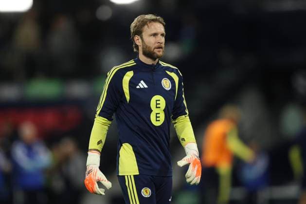 RECORD DATE NOT STATED 6th October 2026; Hampden Park, Glasgow, Scotland; UEFA Nations League Football, Scotland versus Slovenia; Scotland goalkeeper Scott Bain during the warm up before the match DavidxYoung