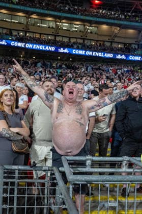06.10.2026, xdaymx, Fussball Nations League, England - Tschechien. Englischer Fan während dem Spiel. London