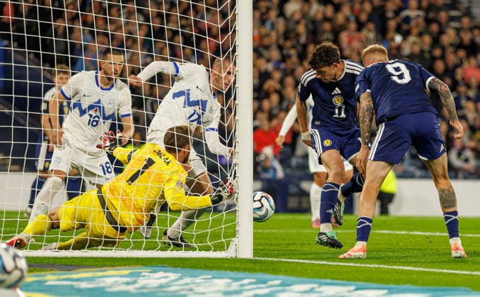 05.10.2026: Scotland v Slovenia: Ryan Christie of Scotland scores with a backheel  Copyright: xWilliexVassx NINTCHDBPICT001113839880