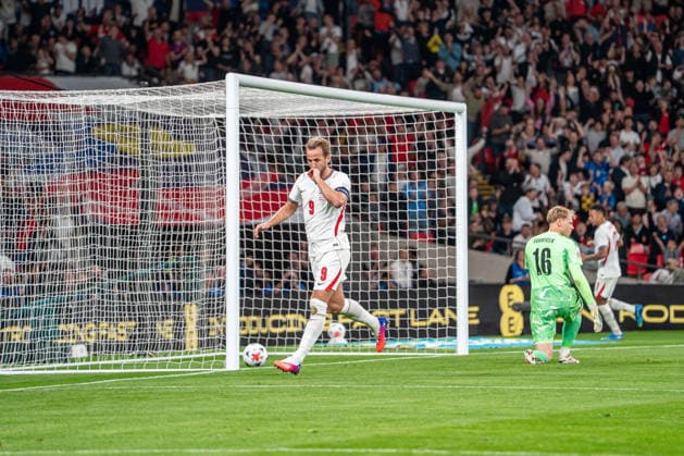 06.10.2026, xdaymx, Fussball Nations League, England - Tschechien. Harry Kane (England) Torjubel zum 2:0 für England. London