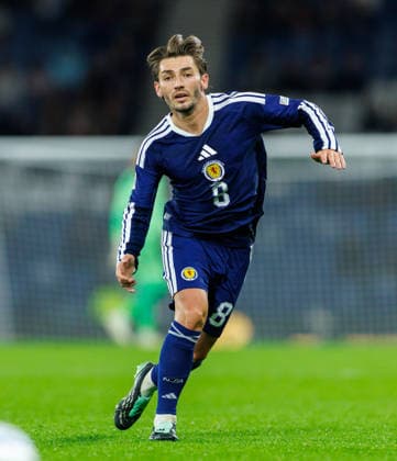 06.10.2026 Scotland v Slovenia, UEFA Nations League, League B Group 1 : Billy Gilmour on 50th appearance  Copyright: xKennyxRamsay.Scotlandx NINTCHDBPICT001113851435