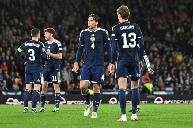 Scotland v Slovenia UEFA Nations League Luis Binks and teammates of Scotland look dejected during the UEFA Nations League match at Barclays Hampden, Glasgow 06 10 2026 UK Newspapers OUT Copyright: xJamiexJohnstonx FIL-24032-0103