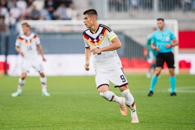 U21, U 21 EM-Qualifikation: Deutschland - Georgien, 06.10.2026 NicolÃ² Tresoldi (Deutschland, 9) Freisteller; Fußball, EM-Qualifikation U 21, 10. Spieltag: Deutschland vs. Georgien am 06.10.2026, Bielefeld DFB REGULATIONS PROHIBIT ANY USE OF PHOTOGRAPHS AS IMAGE SEQUENCES AND OR QUASI-VIDEO. Copyright: xBEAUTIFULxSPORTS Tonhäuserx