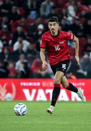 Albania vs San Marino UEFA Nations League 2026-2027 Group C1 Julian Shehu of Albania in action during the UEFA Nations League 2026-2027 group phase match between Albania and San Marino in Tirana, Albania on October 6, 2026 Tirana Albania Copyright: xArmandoxBabanix