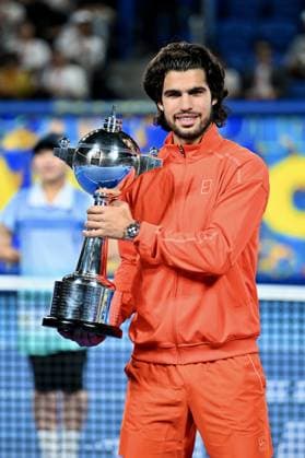 Carlos ALCARAZ (ESP), OCTOBER 6, 2026 - Tennis : Kinoshita Group Japan Open Tennis Championships 2026 Men s Singles award ceremony at Ariake Coliseum, Tokyo, Japan. Noxthirdxpartyxsales  aflo_353761714 KenjiroxMatsuox