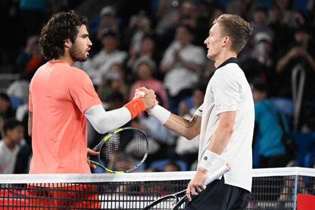 (L-R) Carlos ALCARAZ (ESP), Jiri LEHECKA (CZE), OCTOBER 6, 2026 - Tennis : Kinoshita Group Japan Open Tennis Championships 2026 Men s Singles Final at Ariake Coliseum, Tokyo, Japan. Noxthirdxpartyxsales  aflo_353764660 KenjiroxMatsuox